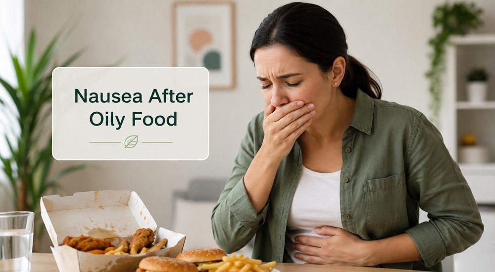 nausea after oily food